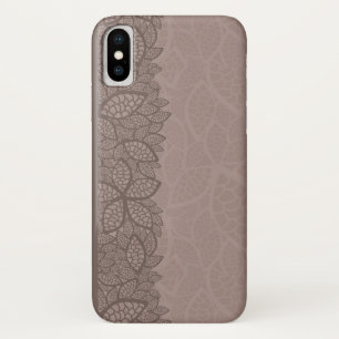 葉パターンボーダーおよび背景 iPhone X ケース