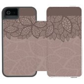 葉パターンボーダーおよび背景 INCIPIO iPhoneウォレットケース (フォリオ Open)