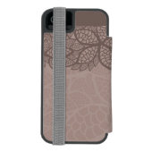 葉パターンボーダーおよび背景 INCIPIO iPhoneウォレットケース (フォリオ裏面)