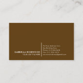 葉パターン金ゴールド枠 |茶色の自然色 名刺 (裏面)