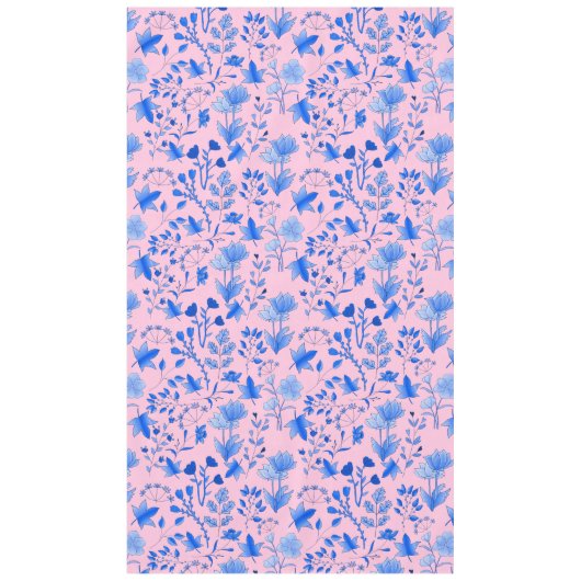 葉パターン12.bwピンクBG テーブルクロス (正面)