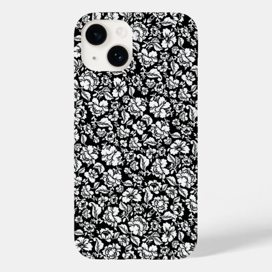 葉パターン14b.ブラックBG Case-Mate iPhoneケース (裏面)