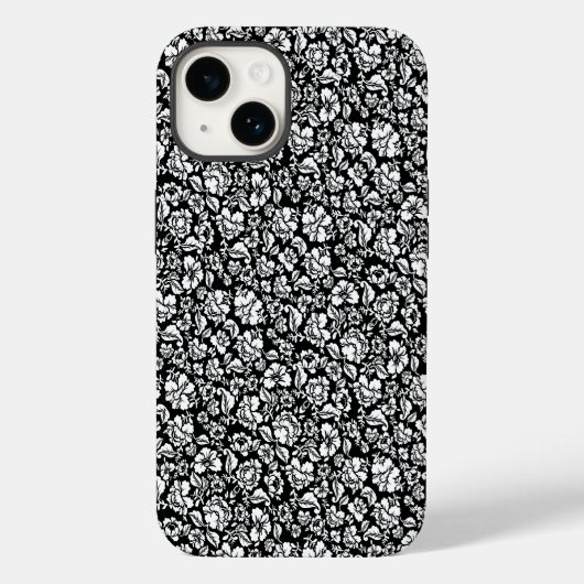 葉パターン14b.ブラックBG Case-Mate iPhoneケース (裏面)