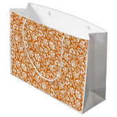葉パターン14b.ブラックDOrange BG ラージペーパーバッグ (裏面アングル)
