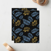 葉パターン17 ノートカード (正面/裏面インサイチュ)