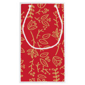 葉パターン（の模様が）ある スモールペーパーバッグ (裏面)