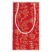 葉パターン（の模様が）ある スモールペーパーバッグ (正面)