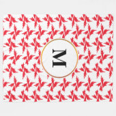 葉パターン（の模様が）ある フリースブランケット (正面(横))