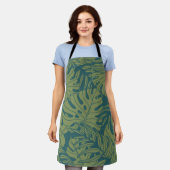 葉パターン エプロン (着用した状態)