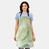 葉パターン エプロン (着用した状態)