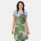 葉パターン エプロン (着用した状態)