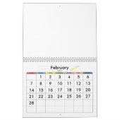 葉パターン カレンダー (2月 2027)