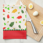 葉パターン キッチンタオル (四つ折り)