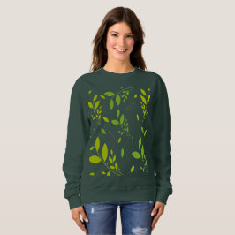 葉パターン スウェットシャツ