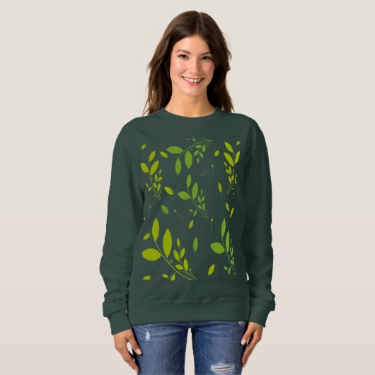 葉パターン スウェットシャツ (正面フル)