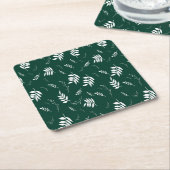 葉パターン スクエアペーパーコースター (アングル)