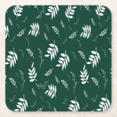 葉パターン スクエアペーパーコースター (正面)