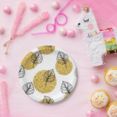 葉パターン ペーパープレート (パーティー)