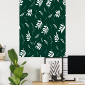 葉パターン ポスター (ホームオフィス)