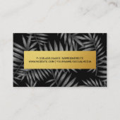 葉パターン |メタリック金ゴールド 名刺 (裏面)