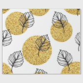 葉パターン ラッピングペーパー (フラット)