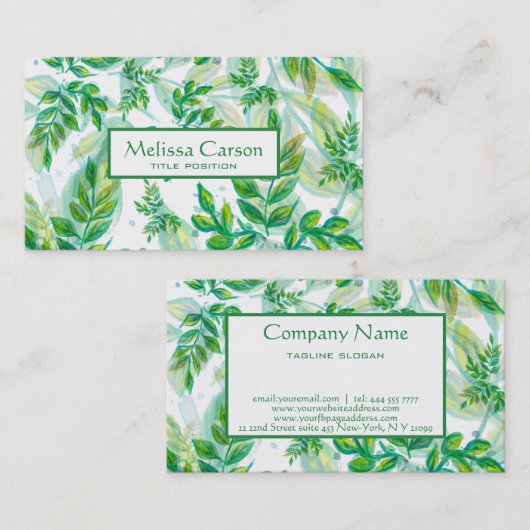 葉パターン 名刺 (正面/裏面)