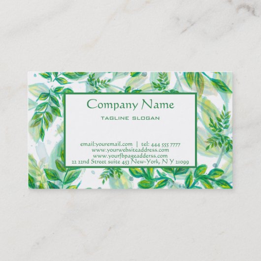 葉パターン 名刺 (裏面)