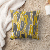 葉パターンOchre クッション (ブランケット)