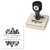 葉パーソナライズされた分縁ど ラバースタンプ (押印)