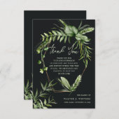 葉フレーム悔やみや弔慰サンキューカード サンキューカード (正面/裏面)