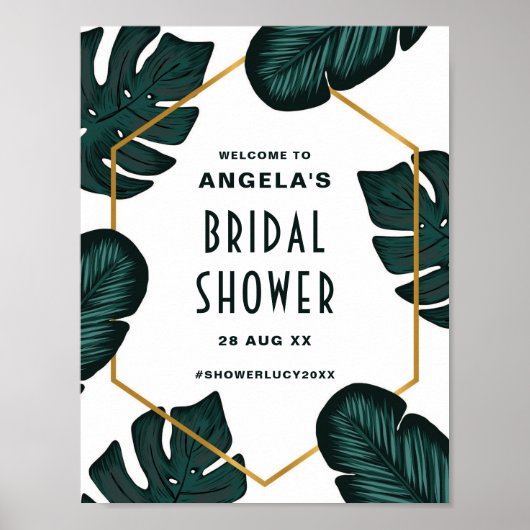 葉ブライダルシャワー歓迎サイン ポスター (正面)