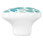 葉プリントセラミックキャビネットのノブ セラミックノブ (側面)