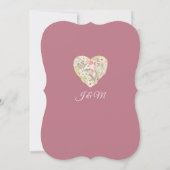 葉ベリエレガントーピンクの水色ワイルドフラワー 招待状 (裏面)