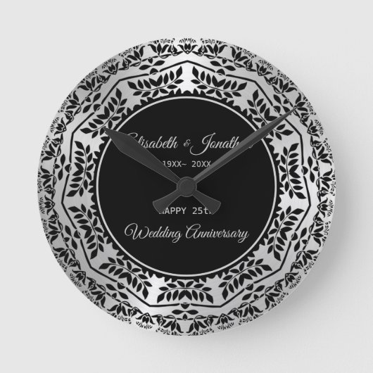 葉マンダラ25周年記念 ラウンド壁時計 (正面)