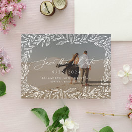 葉ミニマルのモダン多い書道の両面 セーブザデート