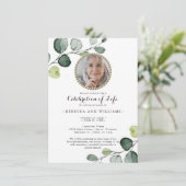 葉ミニマルの写真お祝い 招待状 (スタンド正面)