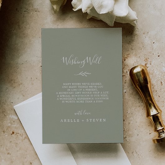 葉ミニマル仙緑の結婚願い井戸 エンクロージャーカード