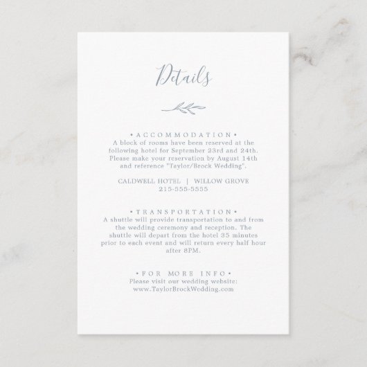 葉ミニマル板 |ほこりっぽい青い詳細エンクロージャカード エンクロージャーカード (正面)