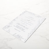 葉ミニマル板 |シルバーフォイル結婚フレーム 箔招待状 (回転した状態)