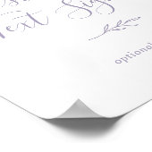 葉ミニマル板 |ダスティパープルカスタム文字標識 ポスター (角)