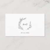 葉ミニマル板 |ダークグレーフラット結婚ズ プレイスカード (裏面)