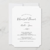 葉ミニマル板 |ダークグレーリハーサルディナー 招待状 (正面)