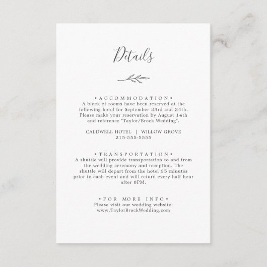 葉ミニマル板 |ダークグレー詳細エンクロージャカード エンクロージャーカード (正面)