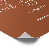 葉ミニマル板 |テラコッタカスタム文字標識 ポスター (角)