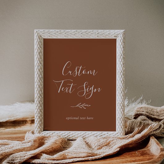 葉ミニマル板 |テラコッタカスタム文字標識 ポスター