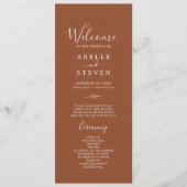葉ミニマル板 |テラコッタ結婚式 プログラム (正面)