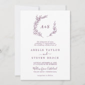 葉ミニマル板 |ナスフォーマルモノグラ結婚ム 招待状 (正面)