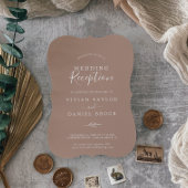 葉ミニマル板 |ニュートラルウェディングレセプション 招待状