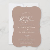 葉ミニマル板 |ニュートラルウェディングレセプション 招待状 (正面)