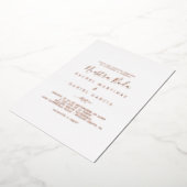 葉ミニマル板 |バラゴールドスペインのフォイルNuestra Boda 箔招待状 (回転した状態)